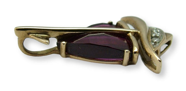 Modern Secondhand 9ct Gold, Amethyst & Diamond Sailing Yacht Charm or Pendant HM 2003 Gold Charm - Sandy's Vintage Charms