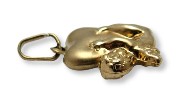 Vintage 1990’s Hollow 9ct Gold Cherub Heart Charm Gold Charm - Sandy's Vintage Charms