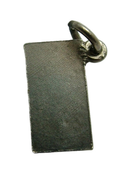 Small Vintage 1950's Silver & Cream Enamel Red Heart & Question Mark Charm