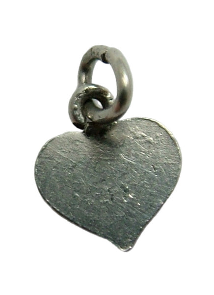 Tiny Vintage 1950's Silver & Red Enamel Heart Charm Enamel Charm - Sandy's Vintage Charms