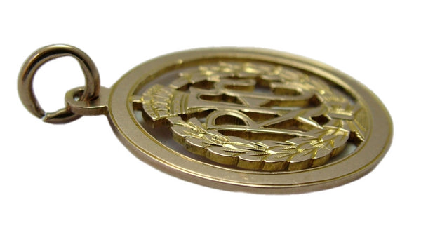 Antique WWI Solid 9ct Rose Gold Royal Flying Corp Medal Fob Charm Antique Charm - Sandy's Vintage Charms