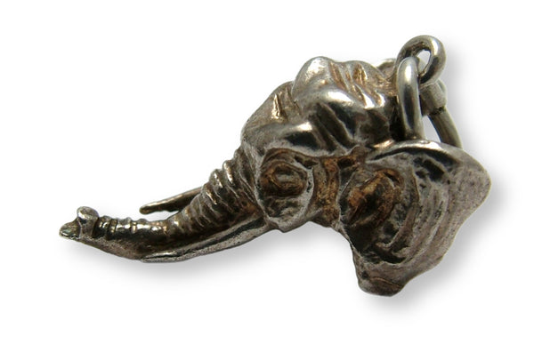 Vintage 1970's Silver Elephant Head Charm Silver Charm - Sandy's Vintage Charms