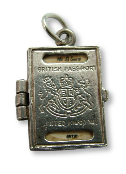 Vintage 1960's Silver Opening Nuvo Passport Charm Papers Inside Silver Charm - Sandy's Vintage Charms