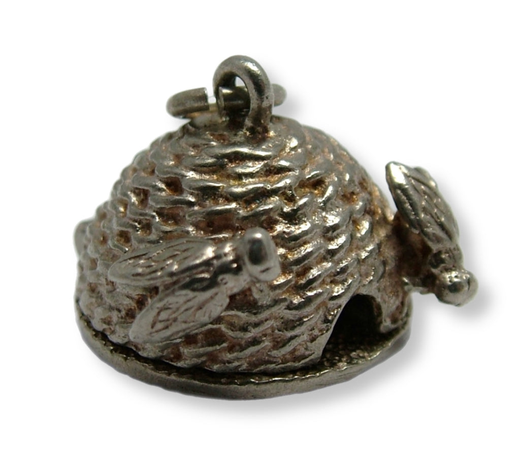 Vintage 1970's Silver Opening Beehive Charm “You Are My Queen” Inside Silver Charm - Sandy's Vintage Charms