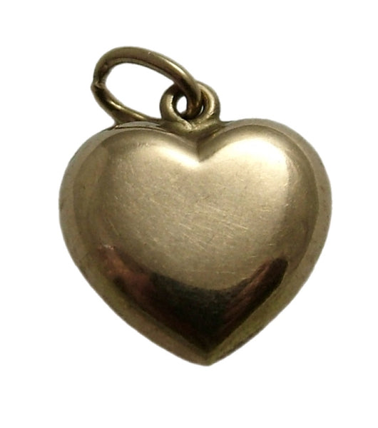 Vintage 1930's Swedish 14k 14ct Gold Puffy Heart Charm
