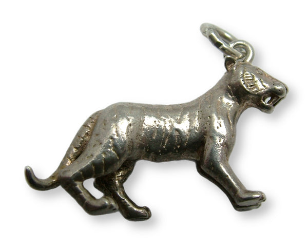 Large Vintage 1960's Solid Silver Tiger Charm Silver Charm - Sandy's Vintage Charms
