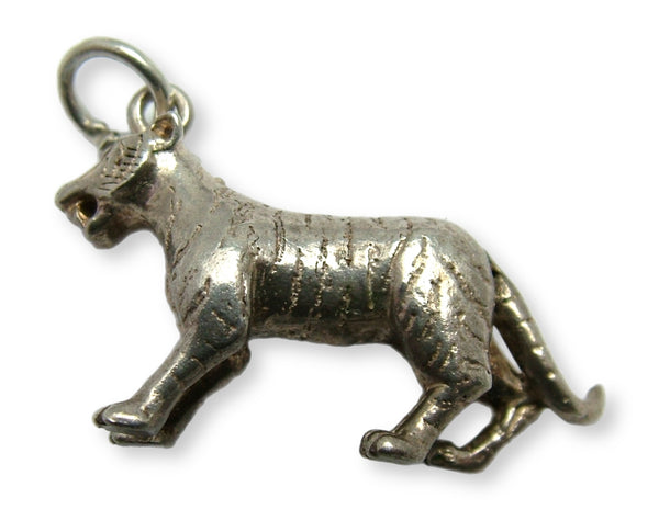 Large Vintage 1960's Solid Silver Tiger Charm Silver Charm - Sandy's Vintage Charms
