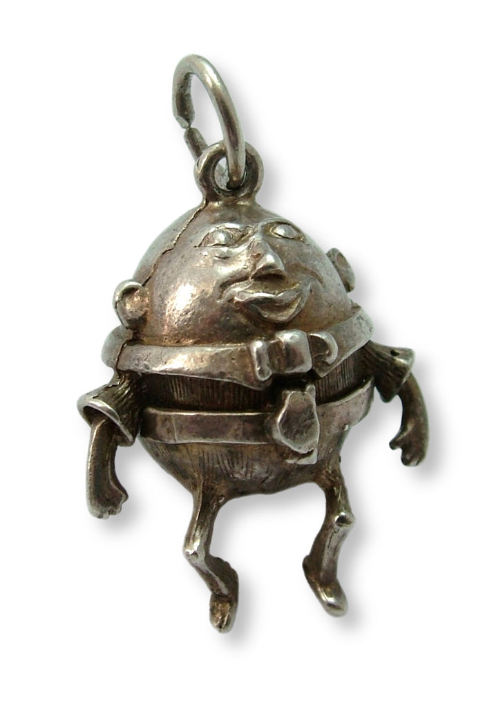 Large Vintage 1960's Silver Opening Humpty Dumpty Charm with Soldier Inside Silver Charm - Sandy's Vintage Charms
