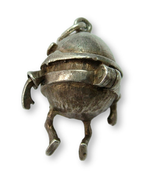 Large Vintage 1960's Silver Opening Humpty Dumpty Charm with Soldier Inside Silver Charm - Sandy's Vintage Charms