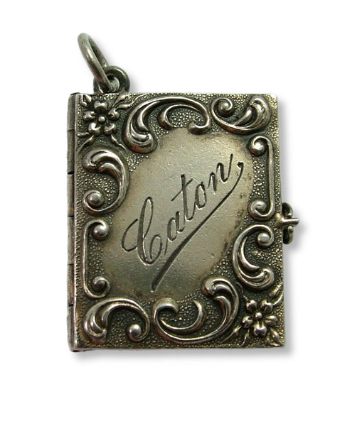 Antique Edwardian German Miniature Silver “Friendship” Book Charm Dated 1904 Antique Charm - Sandy's Vintage Charms