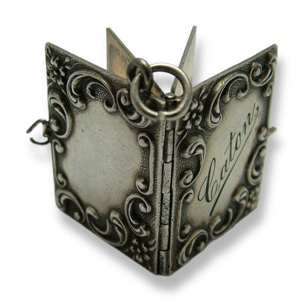Antique Edwardian German Miniature Silver “Friendship” Book Charm Dated 1904 Antique Charm - Sandy's Vintage Charms