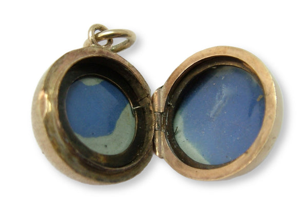 Vintage 1960's 9ct Gold & Green Gem Ball Locket Charm HM 1966 Gold Charm - Sandy's Vintage Charms