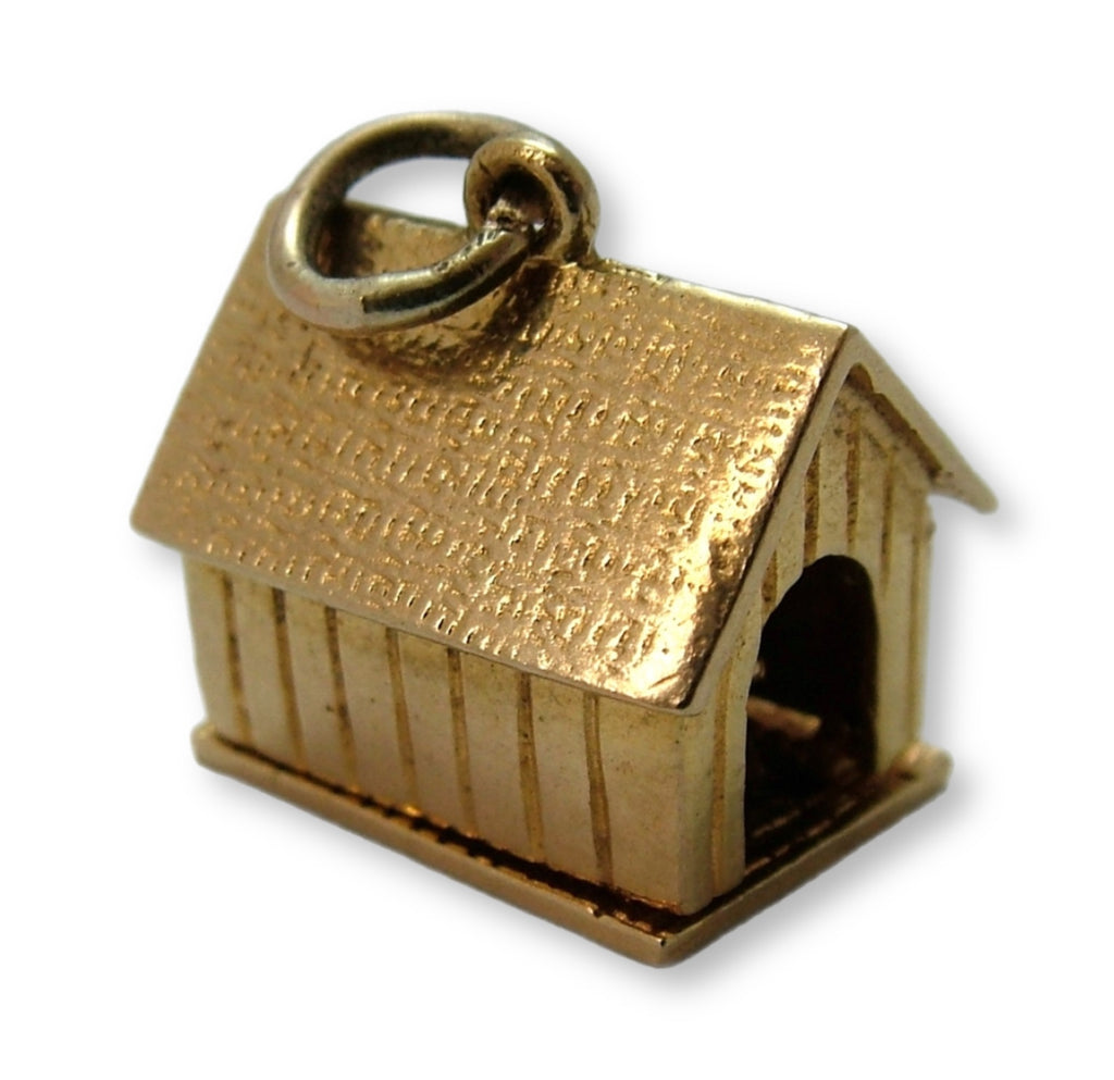 Heavy Vintage 1970's 9ct Gold Opening Kennel Charm With Dog Inside HM 1974 Gold Charm - Sandy's Vintage Charms
