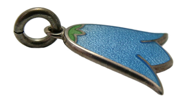 Vintage 1980's Silver & Enamel Bluebell Flower Charm by Stewart John Wilson Enamel Charm - Sandy's Vintage Charms