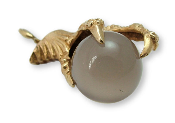 Vintage 1960's 9ct Gold & Chalcedony Ball & Claw Charm HM 1961 Gold Charm - Sandy's Vintage Charms