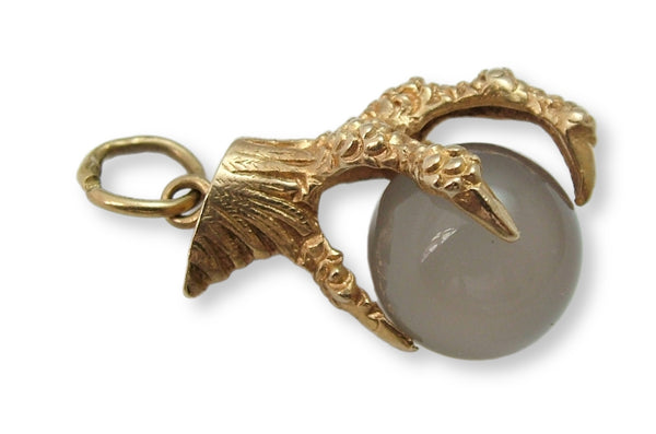 Vintage 1960's 9ct Gold & Chalcedony Ball & Claw Charm HM 1961 Gold Charm - Sandy's Vintage Charms