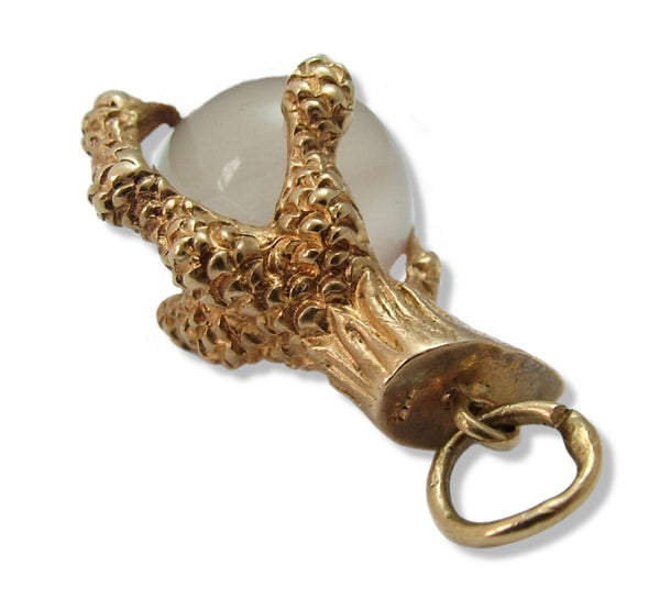 Vintage 1960's 9ct Gold & Chalcedony Ball & Claw Charm HM 1961 Gold Charm - Sandy's Vintage Charms