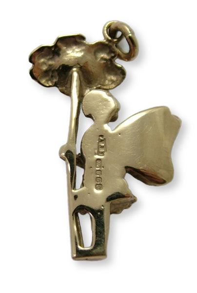 Large Modern Secondhand Solid 9ct Gold Flower Fairy Charm HM 2002 Gold Charm - Sandy's Vintage Charms