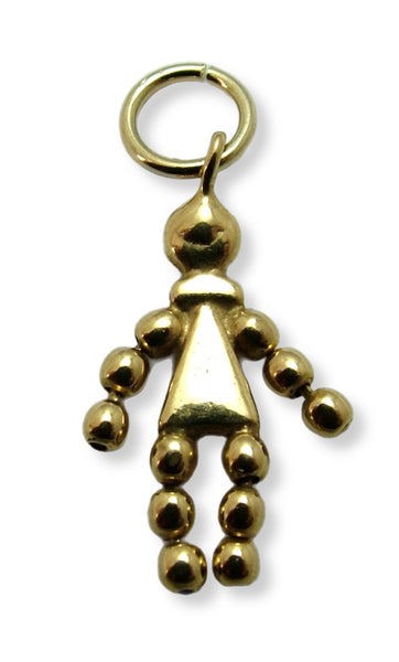 Small Vintage 1990's 9ct Gold Articulated Ball Doll or Girl Charm Gold Charm - Sandy's Vintage Charms