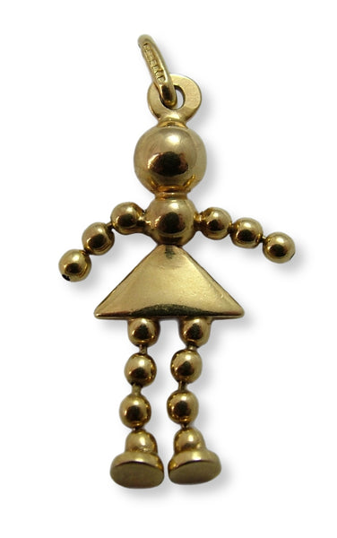 Vintage 1990's 9ct Gold Articulated Ball Doll or Person Charm HM 1990 Gold Charm - Sandy's Vintage Charms