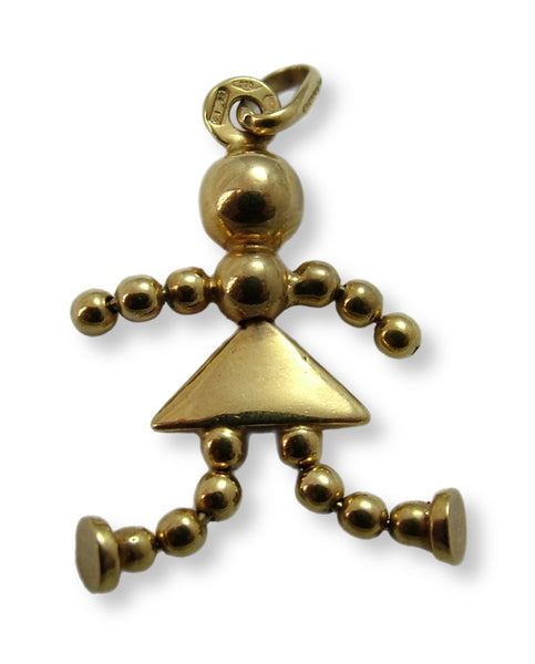 Vintage 1990's 9ct Gold Articulated Ball Doll or Person Charm HM 1990 Gold Charm - Sandy's Vintage Charms