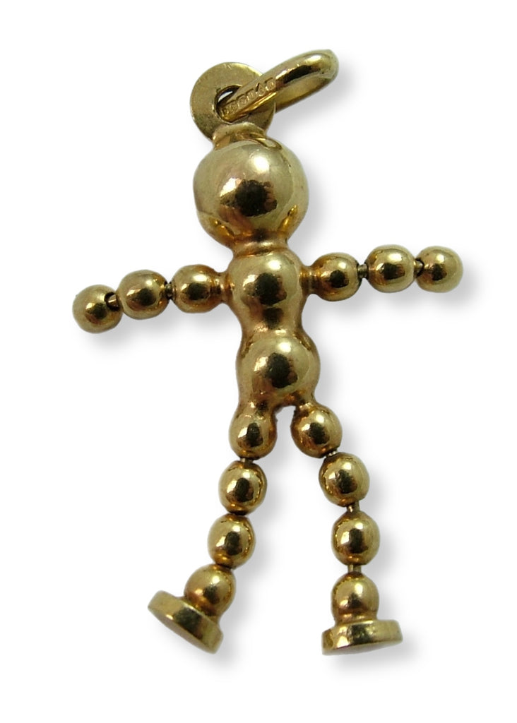 Vintage 1990's 9ct Gold Articulated Ball Doll or Person Charm HM 1991 Gold Charm - Sandy's Vintage Charms