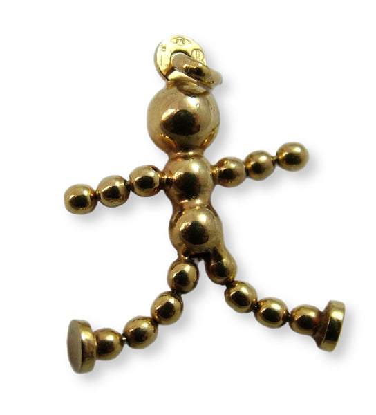 Vintage 1990's 9ct Gold Articulated Ball Doll or Person Charm HM 1991 Gold Charm - Sandy's Vintage Charms
