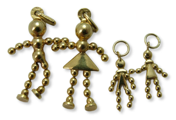 Vintage 1990's 9ct Gold Articulated Ball Doll or Person Charm HM 1991 Gold Charm - Sandy's Vintage Charms