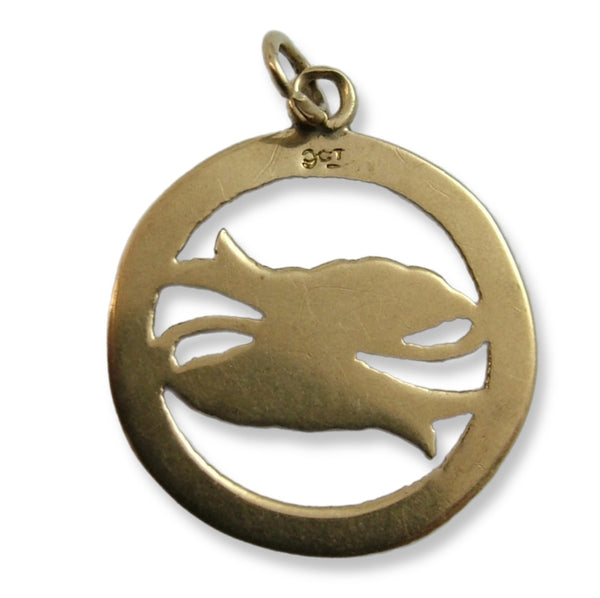 Vintage 1940's Solid 9ct Gold Pisces Fish Zodiac Disc Charm Gold Charm - Sandy's Vintage Charms