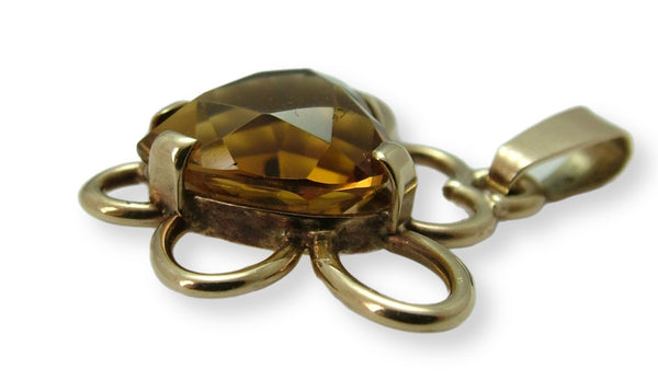 Large Vintage 1970's/80’s 9ct Gold Butterfly Charm or Pendant with Citrine Heart Gold Charm - Sandy's Vintage Charms