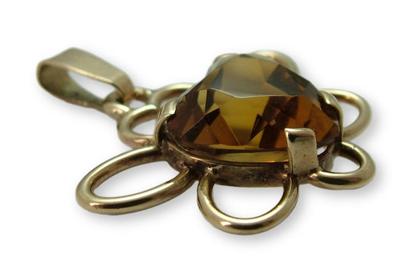 Large Vintage 1970's/80’s 9ct Gold Butterfly Charm or Pendant with Citrine Heart Gold Charm - Sandy's Vintage Charms