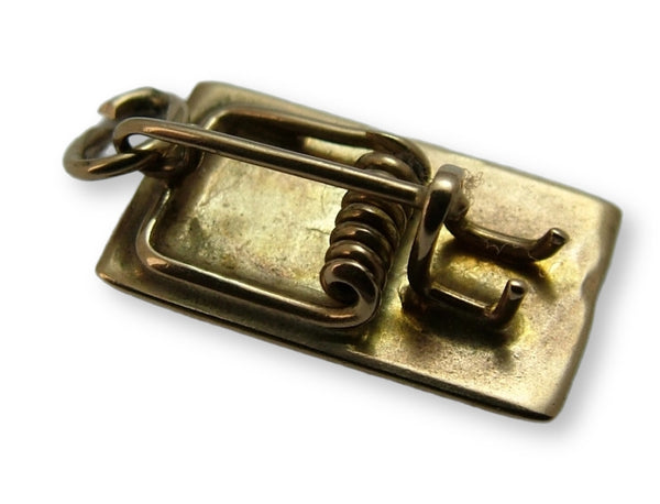 Vintage 1950's Solid 9ct Gold Mousetrap Charm HM 1955 Gold Charm - Sandy's Vintage Charms