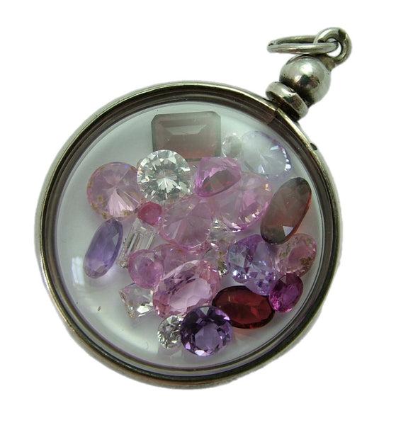 Large Vintage c1930’s Silver Opening Locket Shaker Charm or Pendant Antique Charm - Sandy's Vintage Charms