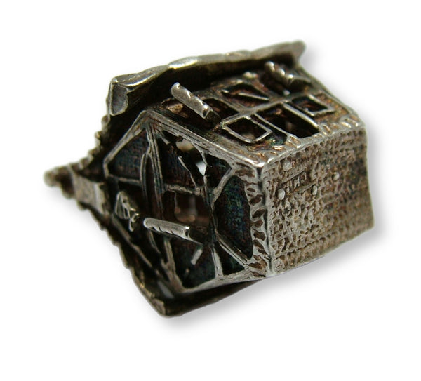 Large Vintage 1970's Silver Opening CHIM Haunted House Charm Ghost Inside Silver Charm - Sandy's Vintage Charms