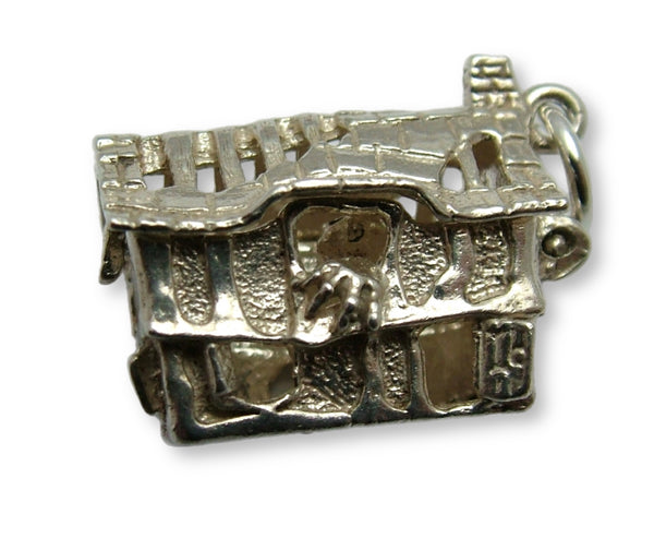 Vintage 1970's Silver Opening Haunted House Charm Ghoul Inside Silver Charm - Sandy's Vintage Charms