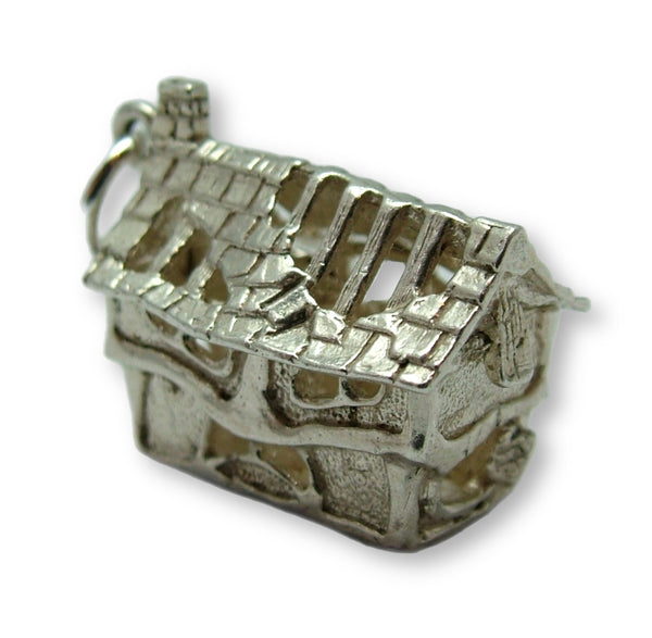 Vintage 1970's Silver Opening Haunted House Charm Ghoul Inside Silver Charm - Sandy's Vintage Charms