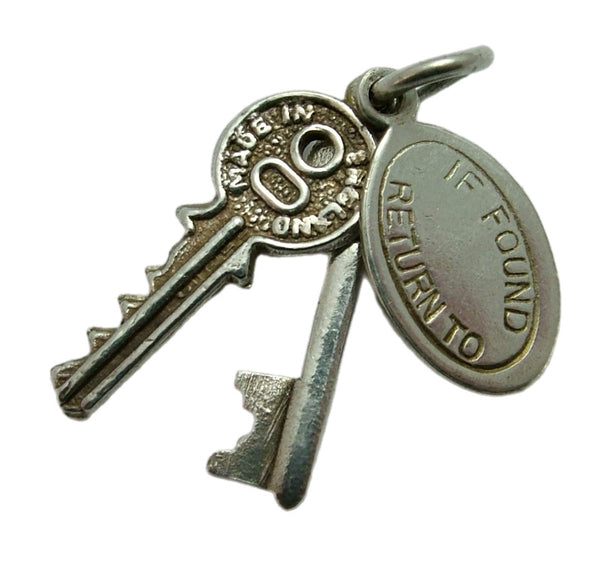 Vintage 1970's Solid Silver Bunch of Keys Charm Silver Charm - Sandy's Vintage Charms