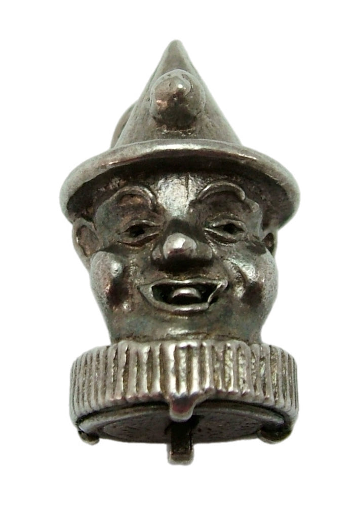 Vintage 1960's Silver Clown Head Charm with Moving Tongue Silver Charm - Sandy's Vintage Charms
