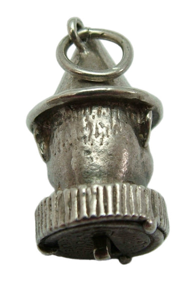 Vintage 1960's Silver Clown Head Charm with Moving Tongue Silver Charm - Sandy's Vintage Charms