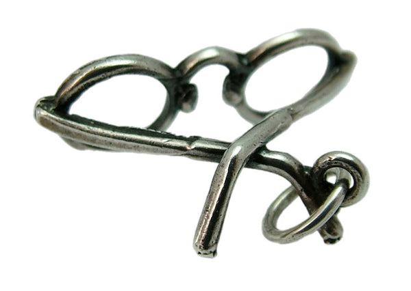 Vintage 1970's Solid Silver Charm of a Pair of Round Framed Glasses Silver Charm - Sandy's Vintage Charms