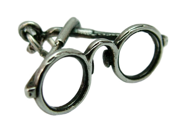 Vintage 1970's Solid Silver Charm of a Pair of Round Framed Glasses Silver Charm - Sandy's Vintage Charms