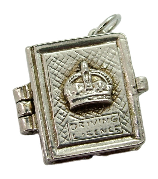 Heavy Vintage 1960's Driving Licence Charm with Paper Inside Silver Charm - Sandy's Vintage Charms