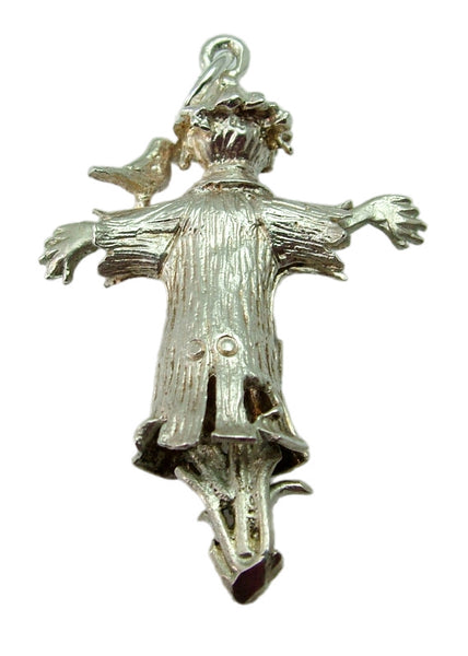 Large Vintage 1980's Solid Silver Moving Scarecrow Charm Silver Charm - Sandy's Vintage Charms