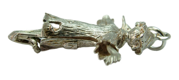 Large Vintage 1980's Solid Silver Moving Scarecrow Charm Silver Charm - Sandy's Vintage Charms