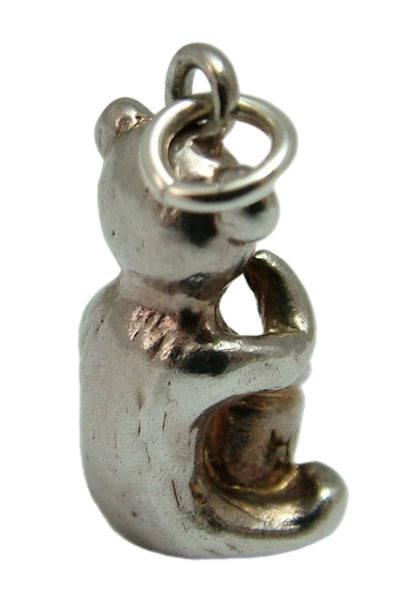Vintage 1970's Solid Silver Bear Charm with Honey Pot Silver Charm - Sandy's Vintage Charms