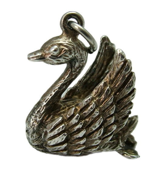 Large Heavy Vintage 1970's Silver Swan Charm HM 1978 Silver Charm - Sandy's Vintage Charms