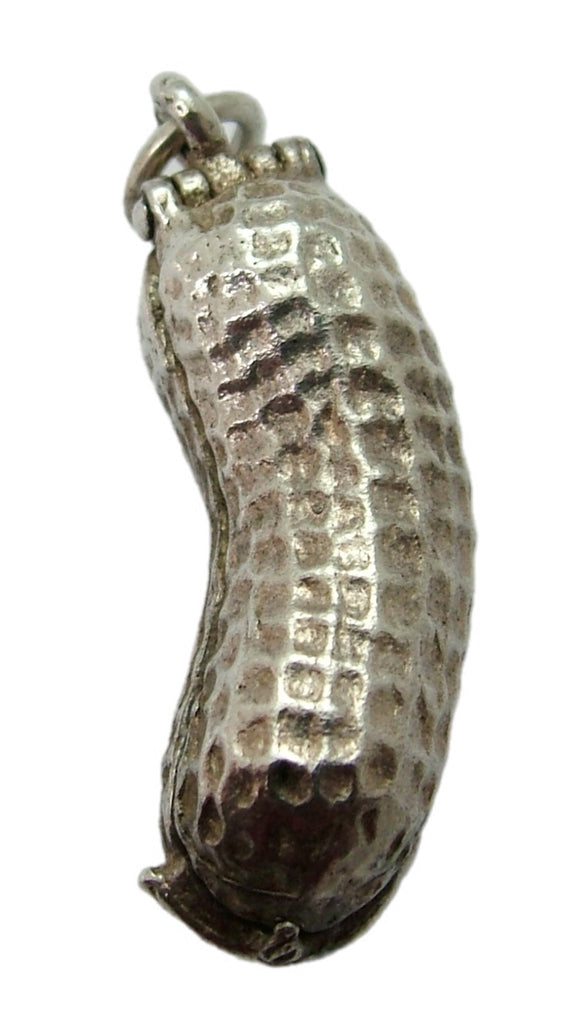 Large Vintage 1970's Silver Opening Peanut Charm Monkey Inside Silver Charm - Sandy's Vintage Charms