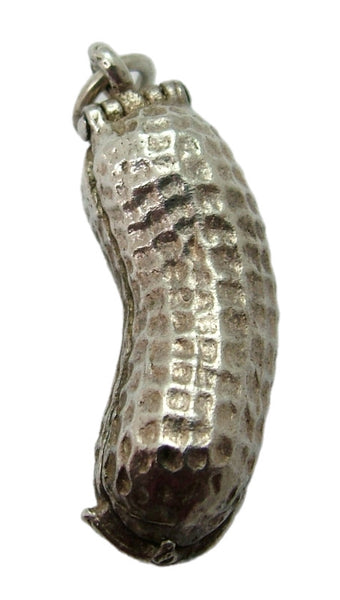 Large Vintage 1970's Silver Opening Peanut Charm Monkey Inside Silver Charm - Sandy's Vintage Charms