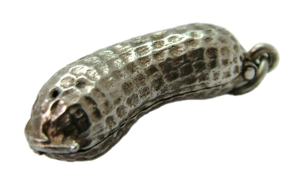 Large Vintage 1970's Silver Opening Peanut Charm Monkey Inside Silver Charm - Sandy's Vintage Charms