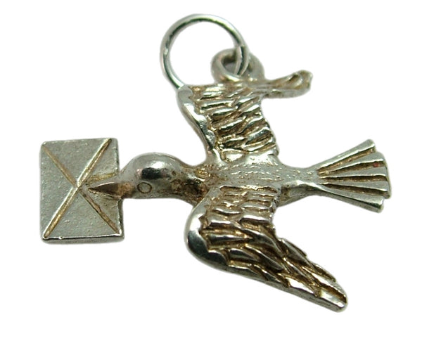 Vintage 1970's Solid Silver Bird Delivering a Letter Charm Silver Charm - Sandy's Vintage Charms